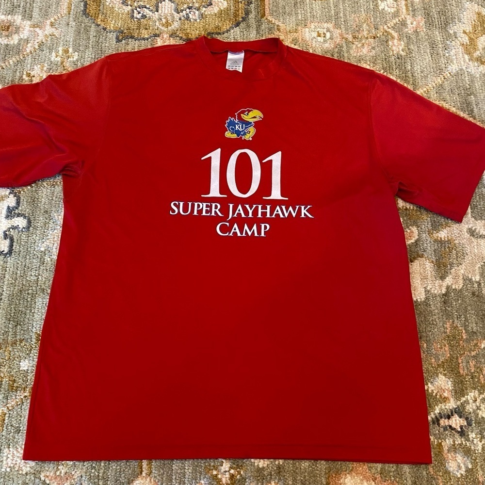 Kansas Jayhawks Adidas Super Jayhawk Camp Shirt Number 101 Men’s XL Color Red